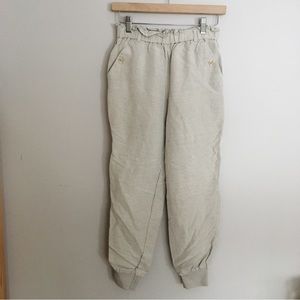 Dynamite Linen Joggers in Beige